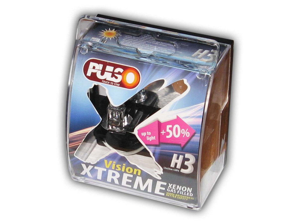 Галогенка H3 PULSO 12V 55W +50% LP-32553 X-treme Vision/plastic box (пара) Вінниця - фото 1