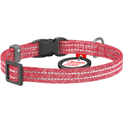 Нашийник для тварин WAUDOG Re-cotton з QR паспортом для котів та дрібних порід собак XS червоний (16403) Вінниця - фото 2