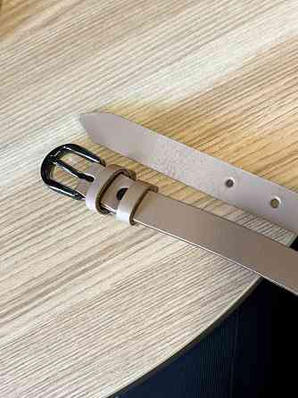 Кожаный женский ремень в бежевом цвете 3334 Киев