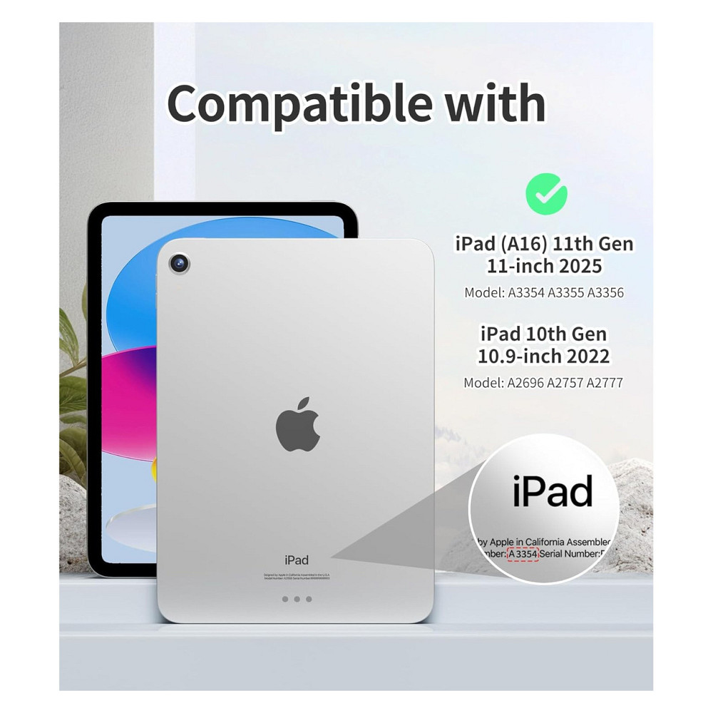 Чехол-клавиатура для iPad 11/10.9 (A16/A14) Серый QWERTY съёмная Bluetooth клавиатура подсветка 7 цветов для Киев - изображение 2