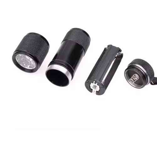 Фонарь ультрафиолетовый мини 9LED 395-400нм, УФ фонарик для проверки документов, банкнот и скрытых меток Киев