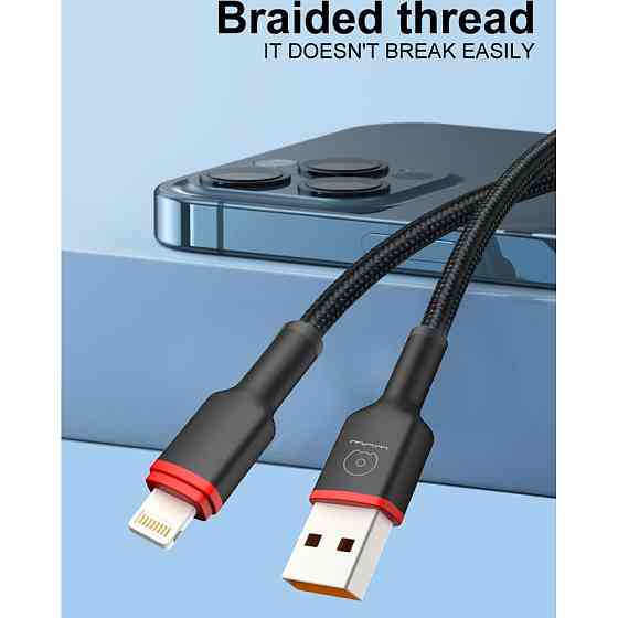 Кабель WUW-X203 USB Lightning 2,4А black Киев