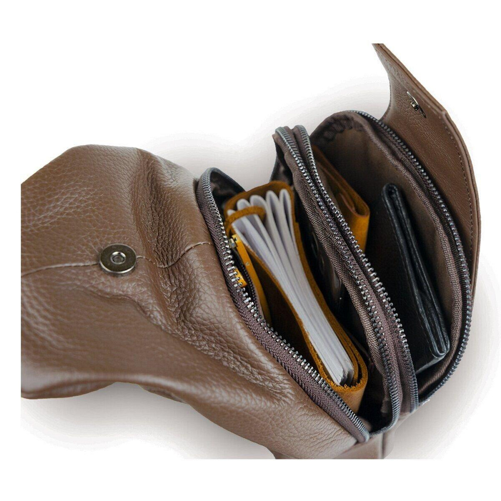 Сумка мужская кожаная через плечо Vintage 14390 Коричневая Киев - изображение 9