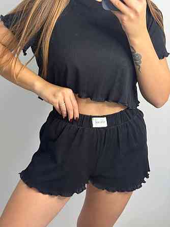 Женский трикотажный комплект для дома Черный XL-2XL Харьков