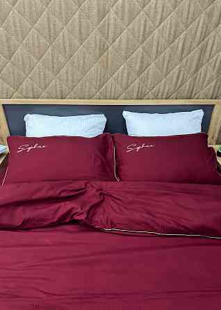 Комплект постільної білизни Сатин, Євро 200х230 Бордовий (88-160) Київ