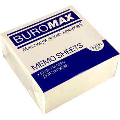 Бумага для заметок Buromax белый 90х90х40 мм, 500 листов не склеенный (BM.2277) Винница