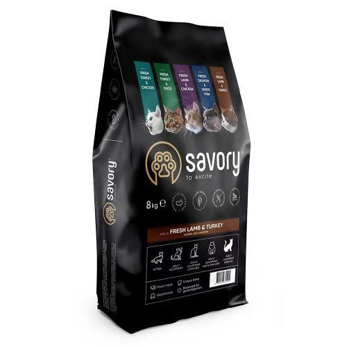 Сухий корм Savory для котів з чутливим травленням, зі свіжим ягням та індичкою, 8 кг Київ - фото 1
