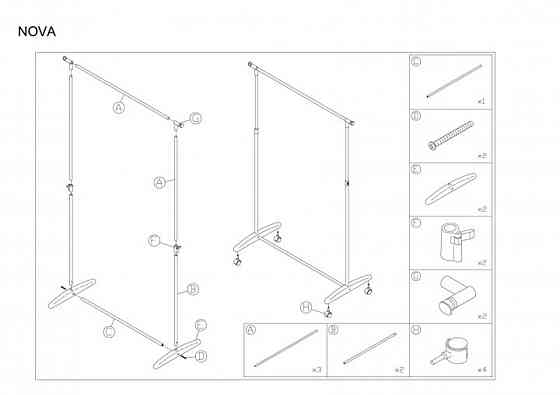Вішак NOVA хром/чорний Київ