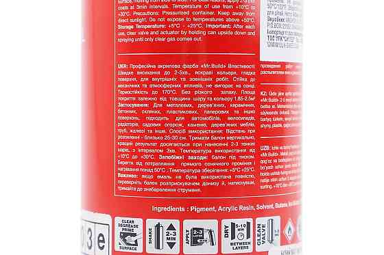 Фарба акрилова №9010 "БІЛИЙ МАТОВИЙ", Аерозоль 400ml Бершадь