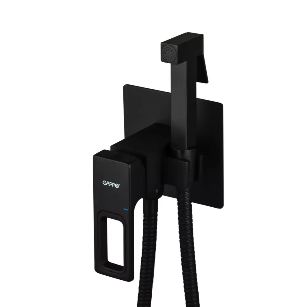 Гігієнічний душ прихованого монтажу GAPPO G7217-6 чорний Київ - фото 1