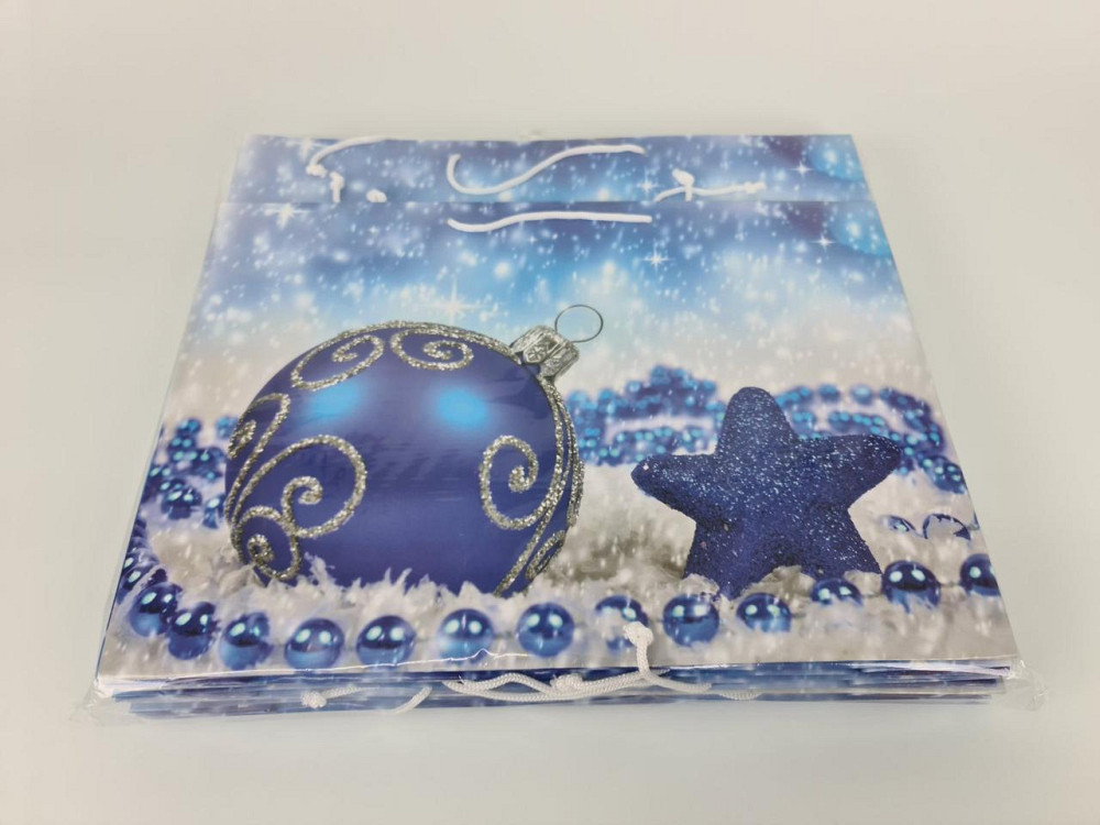 Картонные пакеты с ручками Гигант горизонтальные Новогодние  46*33*15-002 (12 шт) Харьков - изображение 3