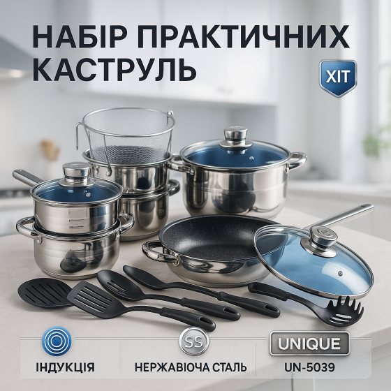 Набір каструль-сотейників, Набір каструль з антипригарним покриттям Хороший каструль FK-62 Львів