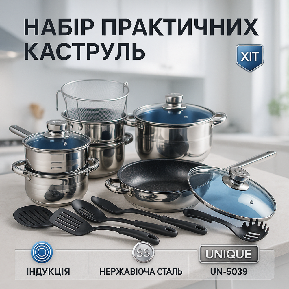 Набір каструль-сотейників, Набір каструль з антипригарним покриттям Хороший каструль FK-62 Львів - фото 2