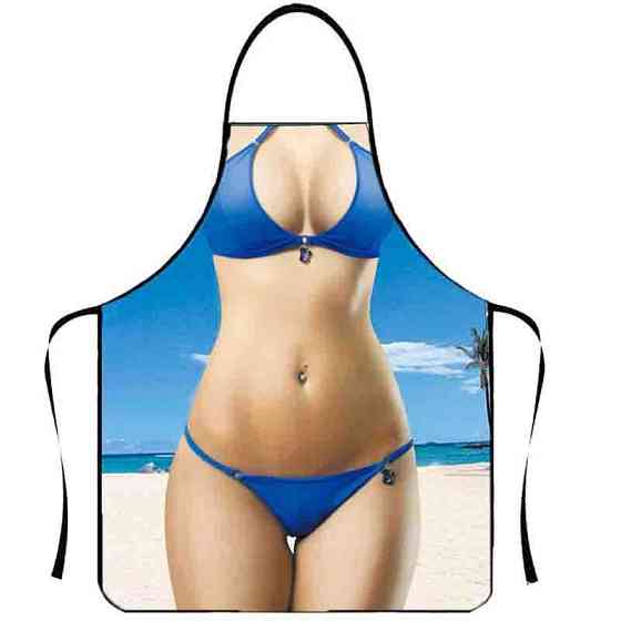 Фартух прикольний В синьому купальнику 73 на 57 см різнобарвний Київ