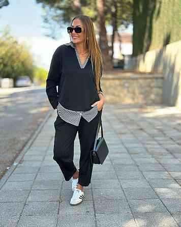 Жіночий стильний костюм двійка двунитка + котон Одеса