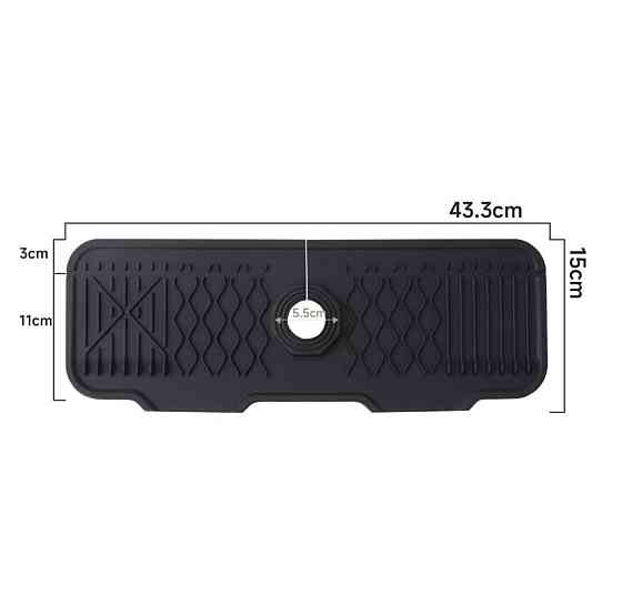 RB1 силіконовий килим для мийки чорний VALESO 43*15 Коломыя