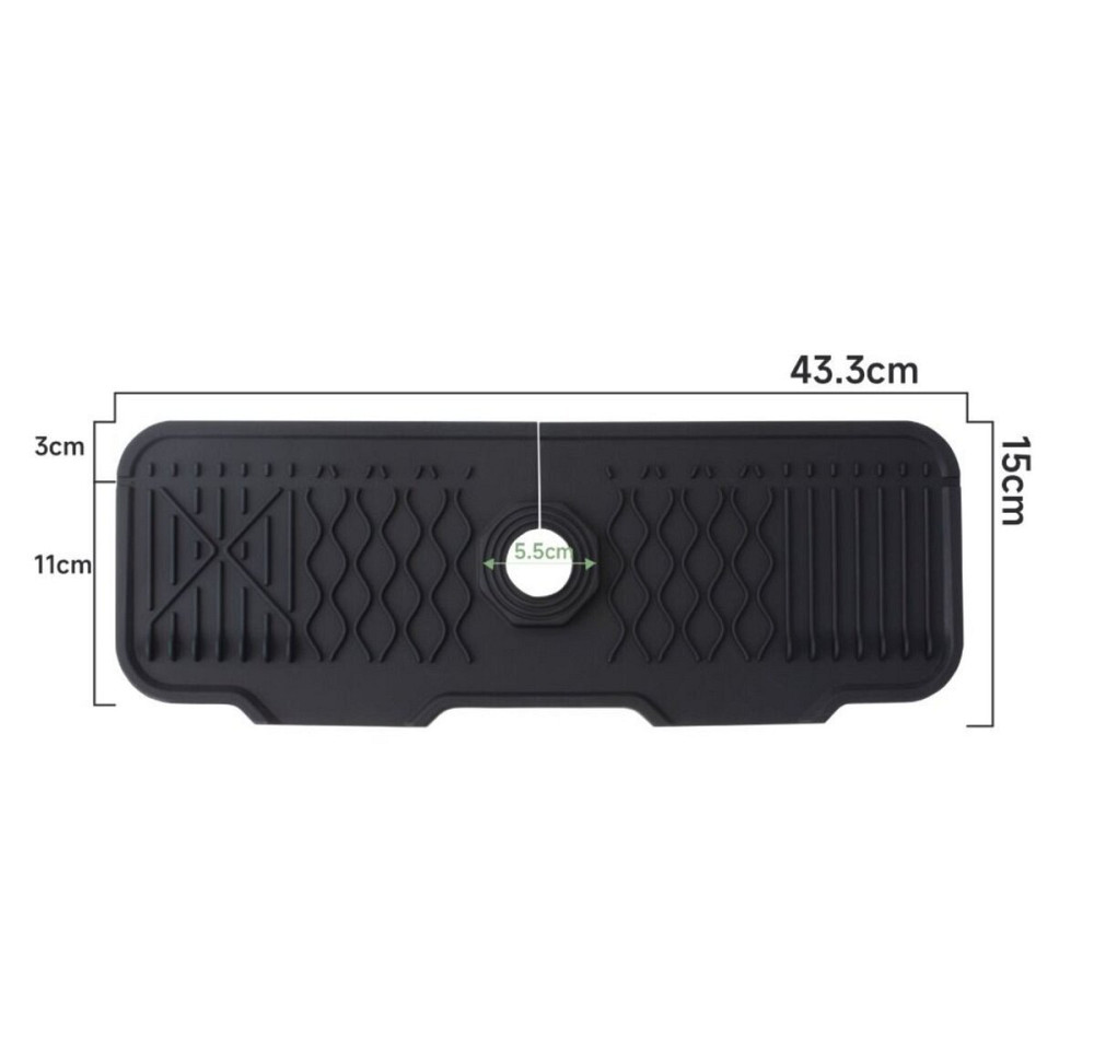 RB1 силіконовий килим для мийки чорний VALESO 43*15 Коломыя - изображение 2