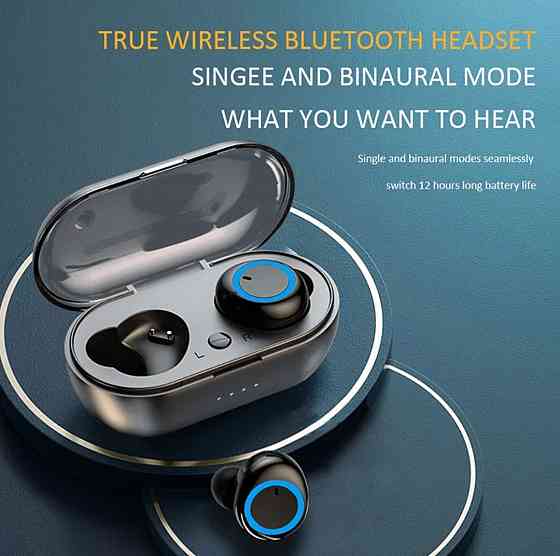 Наушники беспроводные TWS Y50 Bluetooth 5.0 + DER blue Киев