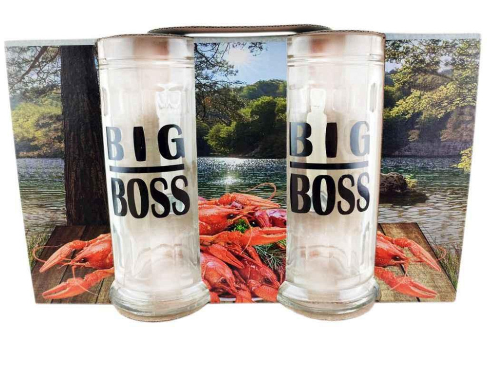 Набір келихів для пива 2шт 500мл Big boss (под. уп.) ТМ FARGLASS Київ - фото 1