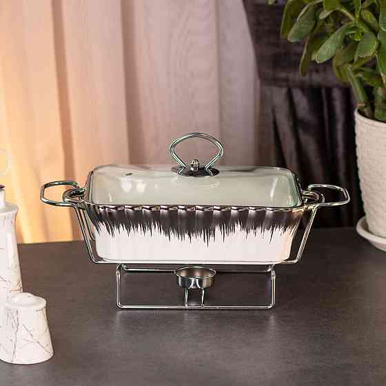 Марміт прямокутний на 1 л порцелянаовий з підігрівом 31×16×11 см HP1019 Київ