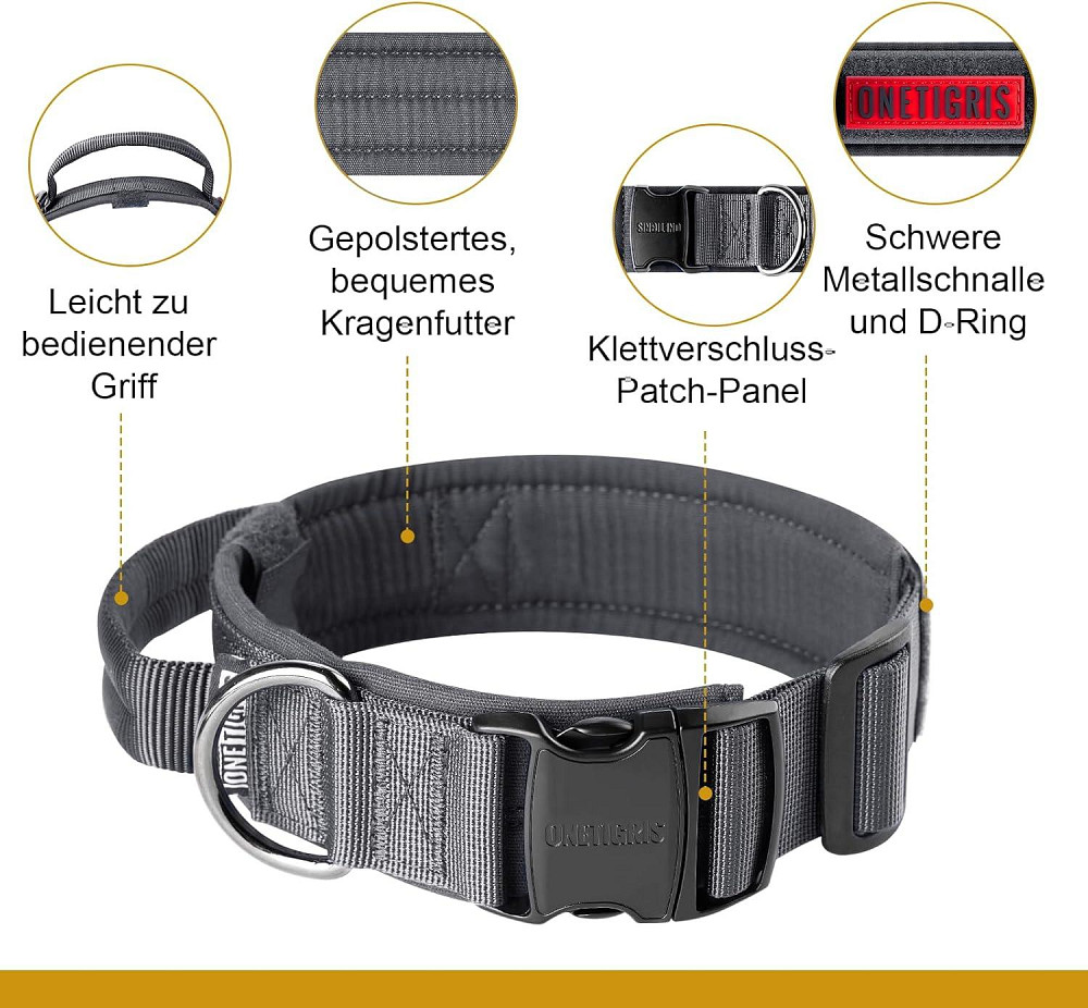 Нашийник для собак OneTigris із металевою пряжкою, розмір M Луцьк - фото 4