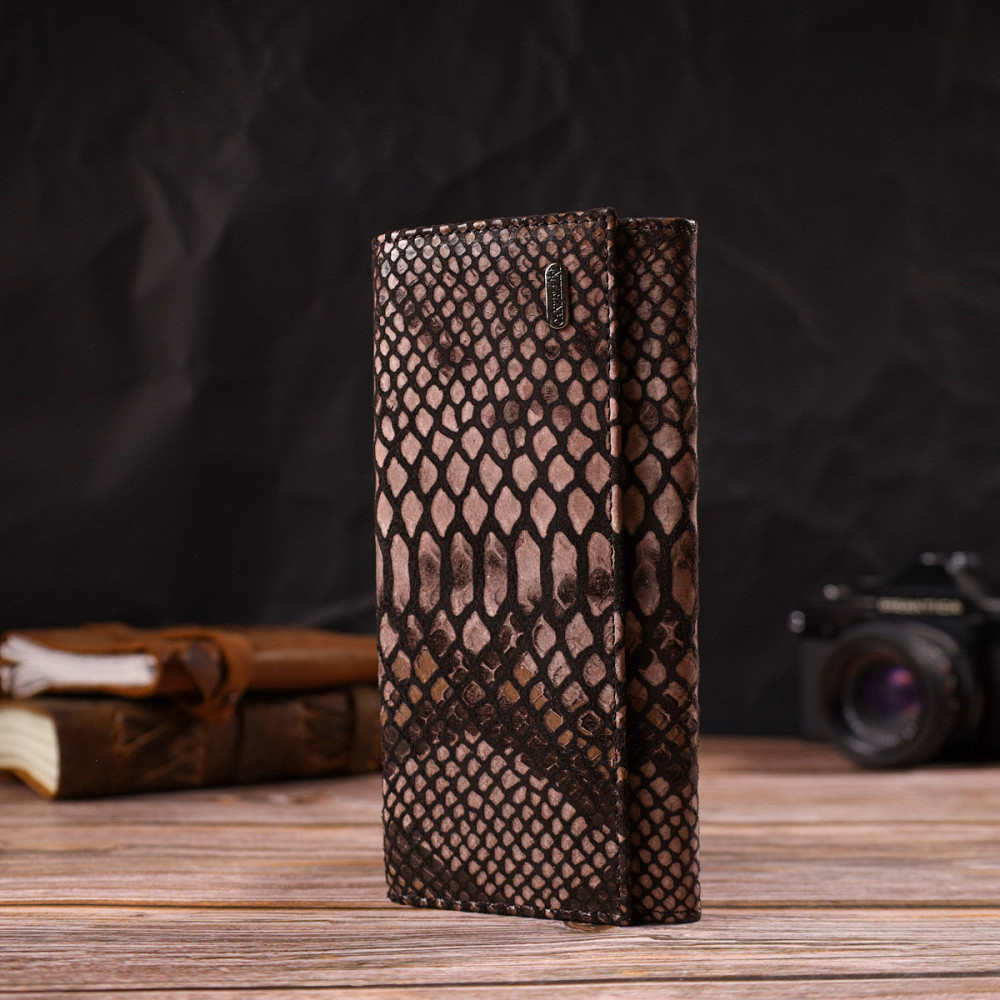 Ультрастильный женский кошелек из фактурной натуральной кожи с тиснением под змею CANPELLINI 21713 Киев - изображение 5