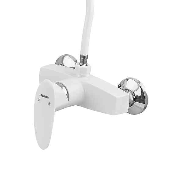 Смеситель для душа Plamix Cezar-003 SET белый с шлангом, лейкой и кронштейном (PM0665) Харьков
