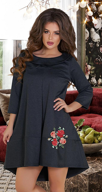 Розкльошене плаття з комірцем (42) Київ - фото 1