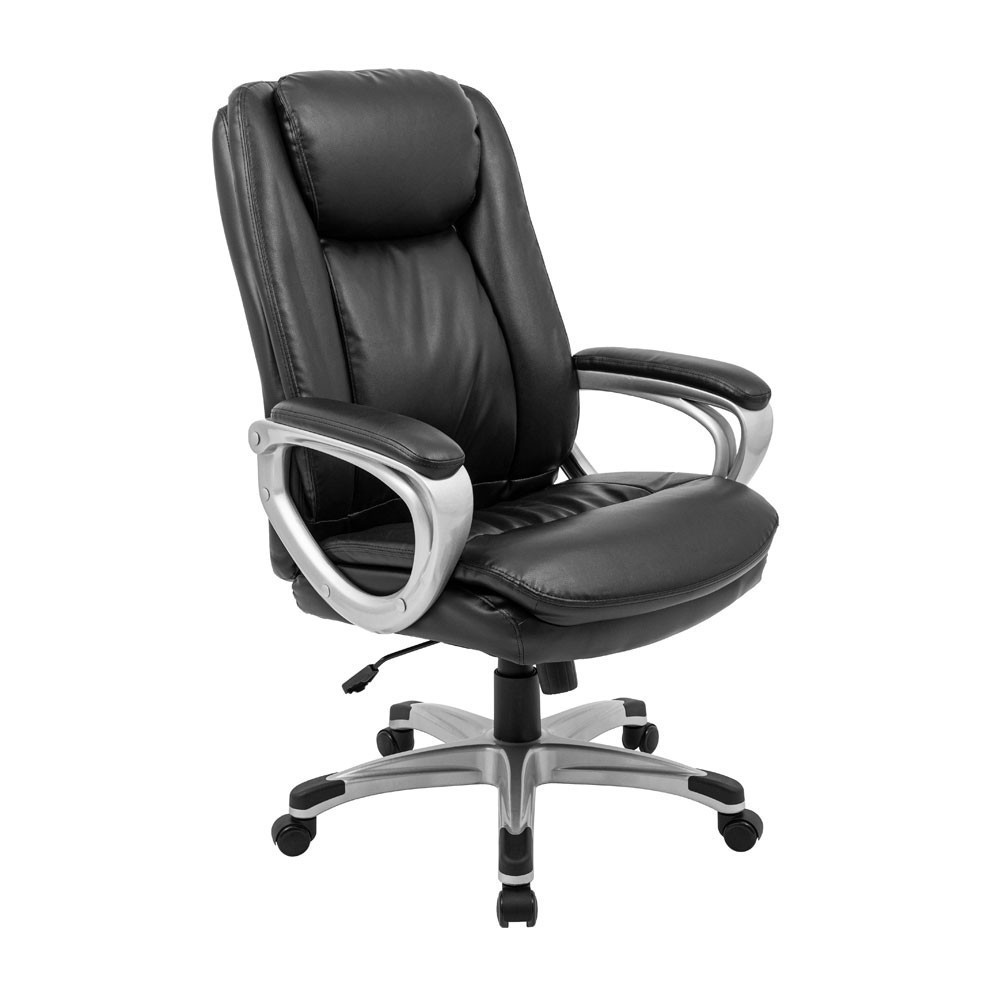 Офісне Крісло Керівника Elite Pro М2 AnyFix Шкіра-спліт Чорно-сірий Київ - фото 1