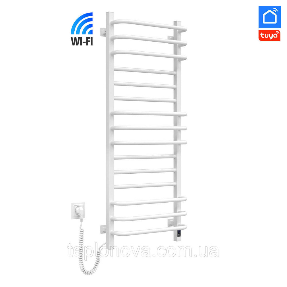 Полотенцесушитель электрический Navin Грандис 480х1200 Sensor с Wi-Fi, левый с таймером, белый Черновцы - изображение 2