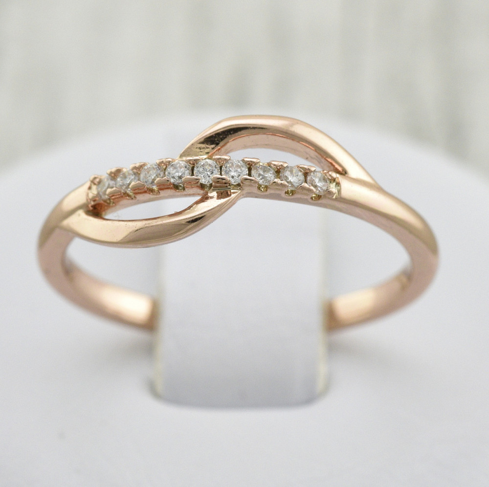 Кольцо с белым фианитом позолота РО 19размер Киев - изображение 1