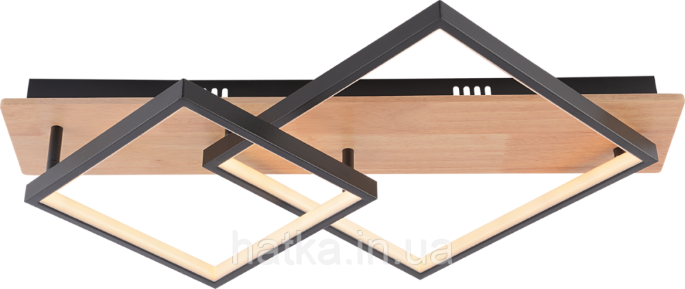 Люстра потолочная светодиодная VALESO DK6588/2 с пультом, LED 47W, диммер, Черный+Дерево Киев - изображение 2