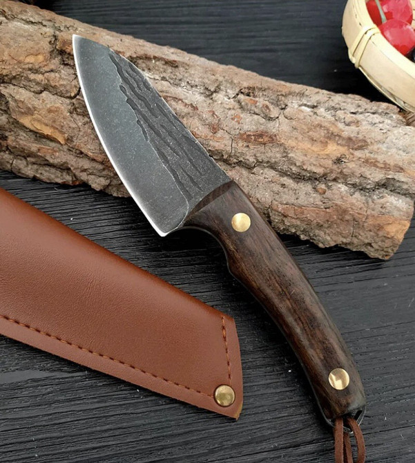 Походний ніж, ніж для полювання, рибацький ніж, ніж для кемпінга та природи, 20 см, нержавіюча сталь, коричневий Київ - фото 2