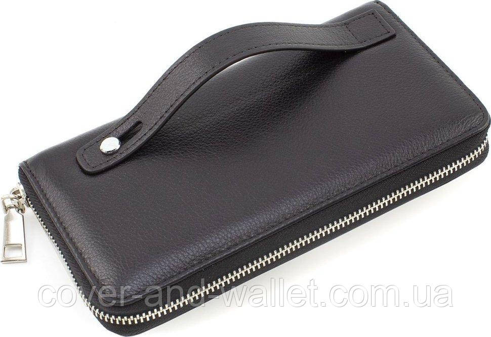 Чорний чоловічий шкіряний гаманець-клатч на блискавці Marco Coverna MC-802-1 Київ - фото 4