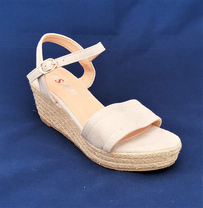 . Жіночі Сандалії Сірі Босоніжки на Танкетці Платформа Бежеві Літні (розміри: 36,37,38,39,40,41) — 32 Дніпро - фото 7