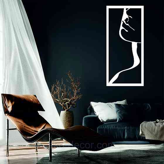 Декоративне настінне Панно «Сілует жінки», Декор на стіну 70*30 см, Білий Київ