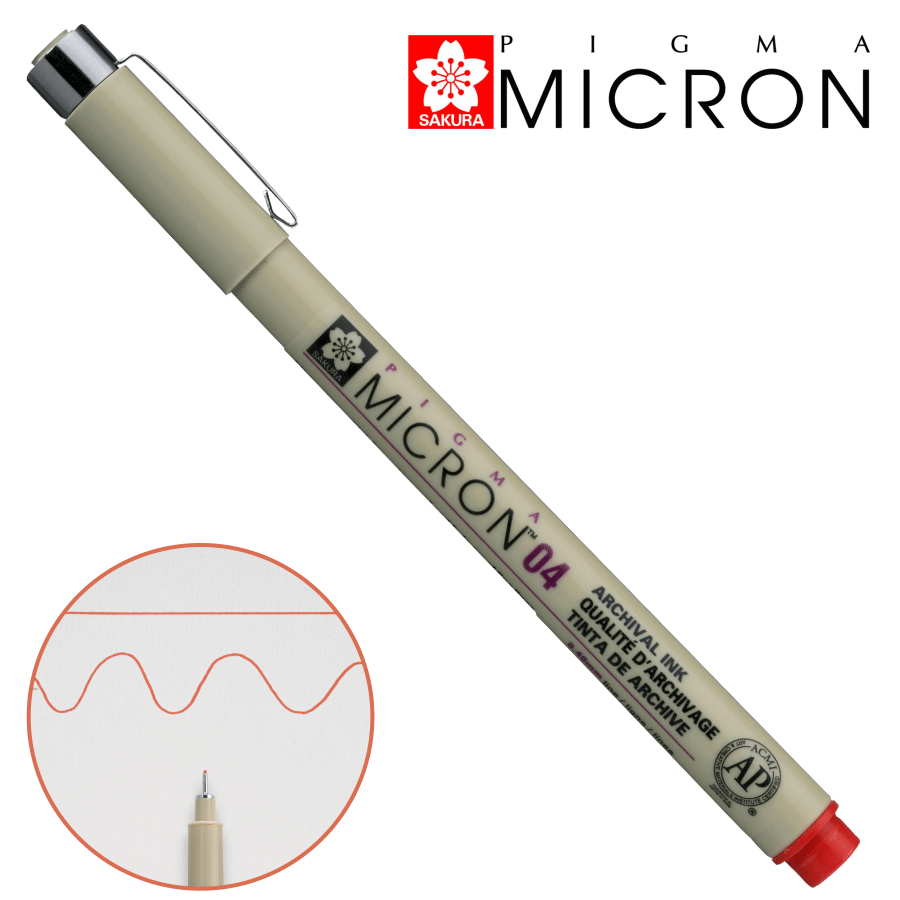 Линер PIGMA MICRON (0.4), 0,4мм, Красный, Sakura Киев - изображение 1