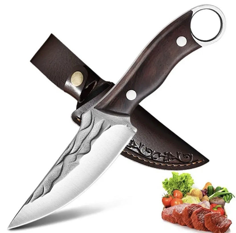 Походный нож, охотничий нож, рыбацкий нож , нож для кемпинга и природы, 21 см, нержавеющая сталь, коричневый Киев - изображение 1