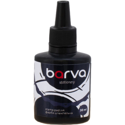 Краска штемпельная Barva 30 мл упаковка 12 шт, черная (SPI-B-002-12) Винница - изображение 2