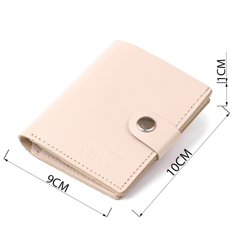 Компактне шкіряне портмоне Shvigel 16489 Бежевий Київ - фото 3