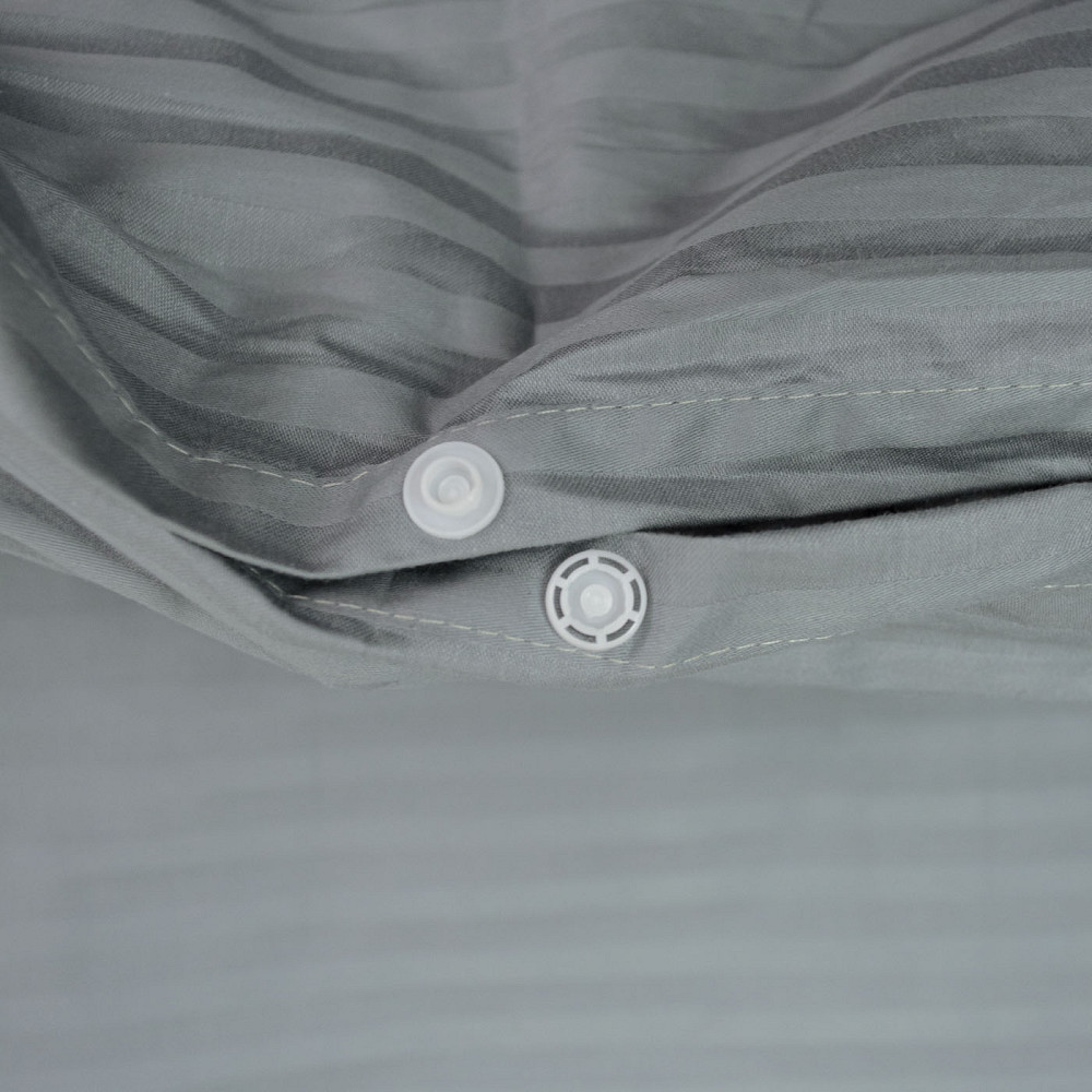 Постельное белье Семейное Страйп Сатин комплект 125 г/м2 YouStar (Серый) 2 х 70х70 Сумы - изображение 4