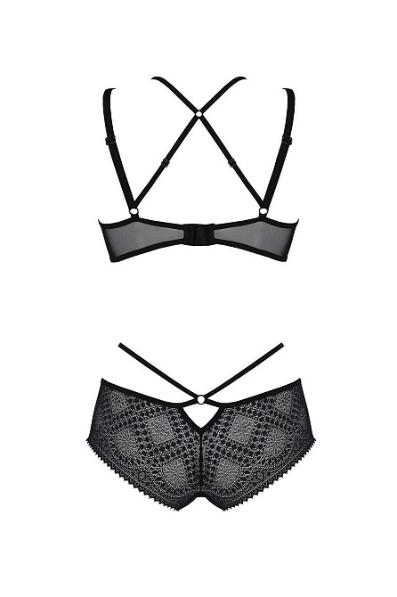 Комплект Passion DROSERA BIKINI black, L/XL, бюстгальтер и трусики-кюлоты Sex Aura Киев - изображение 4