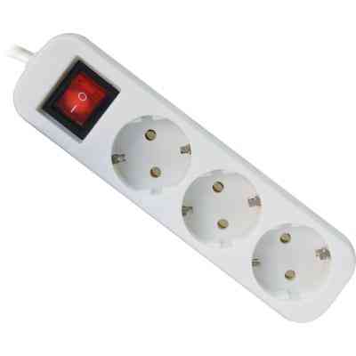 Мережевий подовжувач Defender S330 3.0 m 3 роз switch white (99234) Вінниця
