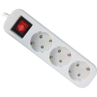 Сетевой удлинитель Defender S330 3.0 m 3 роз switch white (99234) Винница - изображение 1