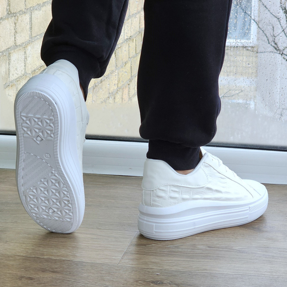 Жіночі Кросівки Кеди на Танкетці Білі Сліпони Мокасини на Платформі (розміри: 36,37,38,39,40,41) - 70-1 Дніпро - фото 4