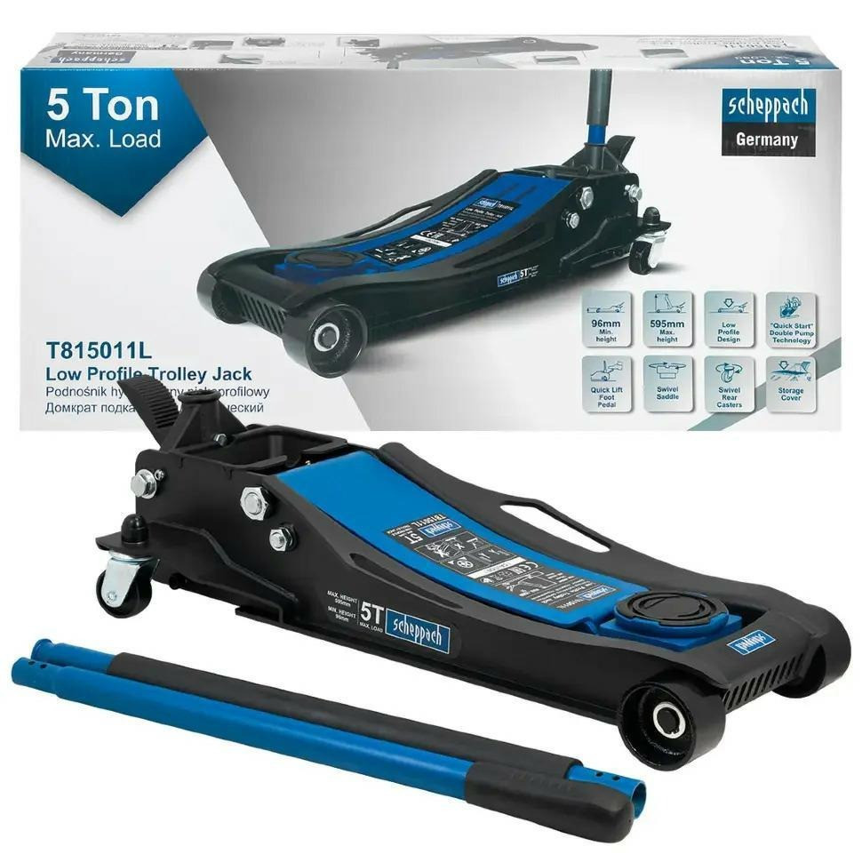 Домкрат 5т підкатний (96-595мм) з педаллю Scheppach SCH-T815011L Одеса - фото 1