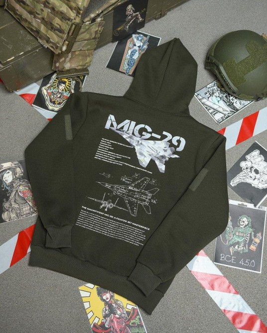 Худи CELEO на флисе  Mig-29 олива ВТ3850 Одесса - изображение 1