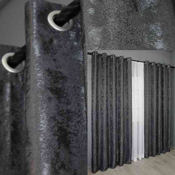 Комплект штор на люверсах VR-Textil Жакард Sultan YL № 1211ш Графітовий 150х250 см 2 шт (37-0004) Київ