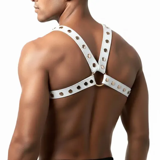 Чоловіча портупея Art of Sex - Spartacus, екошкіра, колір білий, розмір L-2XL Львів