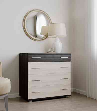 Маленький комод Эверест на 4 ящика К-1 80х45х73 венге темный + дуб молочный (телескопы) (DTM-2443) Днепр